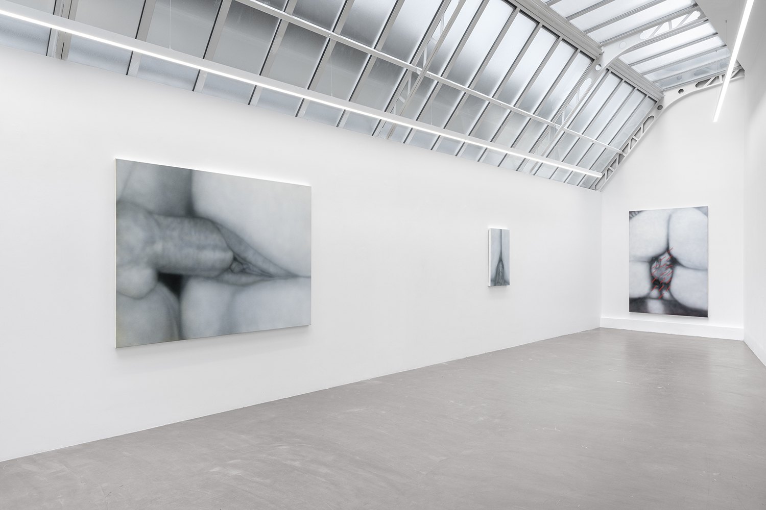 Vue d’installation de Sex Paintings, Bremond Capela, Paris, France, 2025